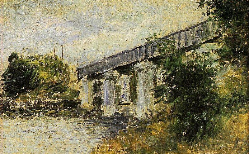 Claude Monet The Railway Bridge at Argenteuil Sweden oil painting art
